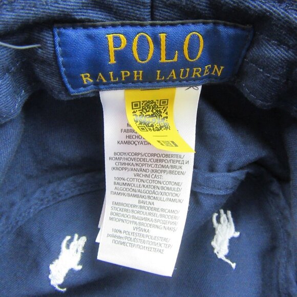 Polo Ralph Lauren Embroidered Pony Bucket Hat Adult Size S/M Navy Blue White NEW - Picture 8 of 12